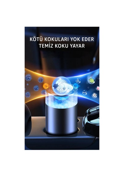 Robeve Buhar Makinesi Şarj Edilebilir 4 Modlu Akıllı Araç Aroma Difüzörü Hava Nemlendirici, Otomatik Açılma Özellikli & Ortam Aydınlatmalı