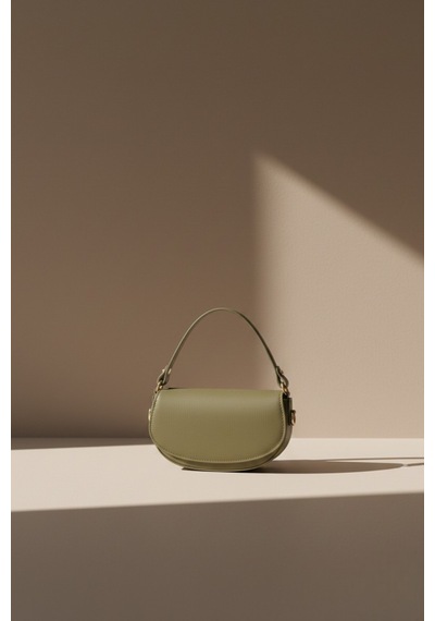 Vellabags Haki Mini Kadın El & Omuz Çantası Retro Baguette Model Şık Günlük Tasarım Haki - Haki