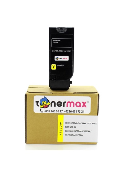 Tonermax Lexmark Cs720-74C5Sy0 Sarı Uyumlu Toner Yüksek Kapasiteli