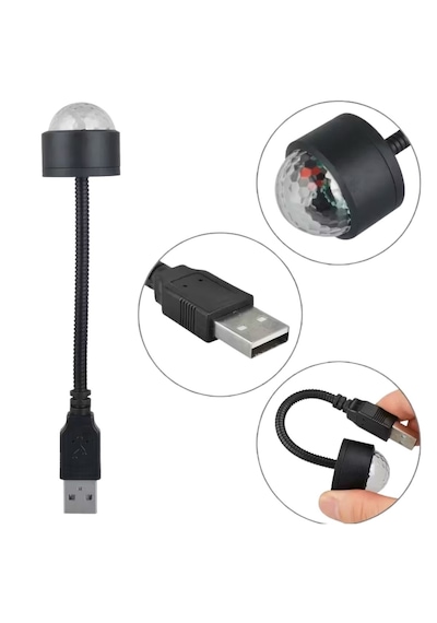 Usb Sese Duyarlı 8 Farklı Mod Işıklı Led Atmosfer Işığı Ambiyans Aydınlatması 5332