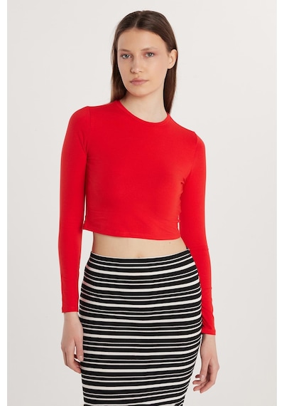 Tudors Kadın Slim Fit Pamuklu Düz Bisiklet Yaka Kırmızı Bluz-33731 Kırmızı Tudors Kadın Slim Fit Pamuklu Düz Bisiklet Yaka Kırmızı Bluz-33731 Kırmızı