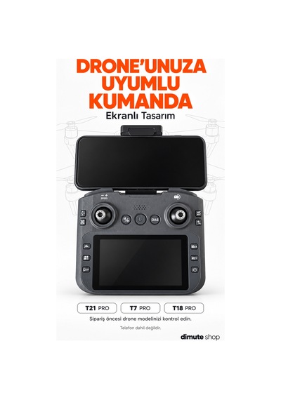 T21 Pro / T7 Pro / T18 Pro Uyumlu Ekranlı Drone Kumandası Yedek Parça - 926219636
