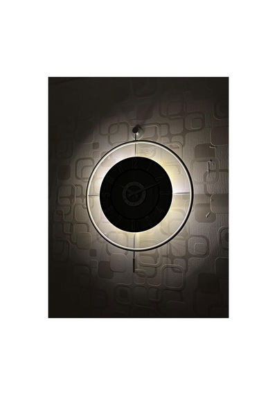 Pey Aksesuar Metal Camlı Duvar Saati 60x80 Cm Büyük Boy Işıklı Gerçek Cam Beyaz-füme-siyah-gümüş M61-beyaz-füme-siyah-gümüş