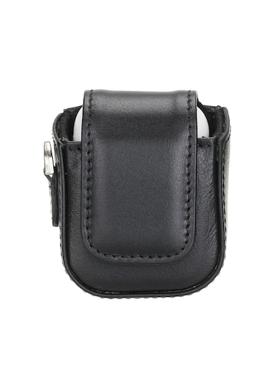 Aurel Onyx Black Charm Hakiki Deri Apple Uyumlu Airpods Kılıfı 1 & 2 Kılıf