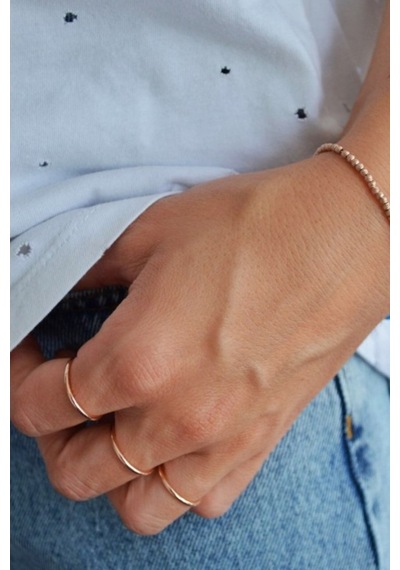 Çıtır Minimal Gümüş Yüzük 925 Ayar Rose Gold - 367221671