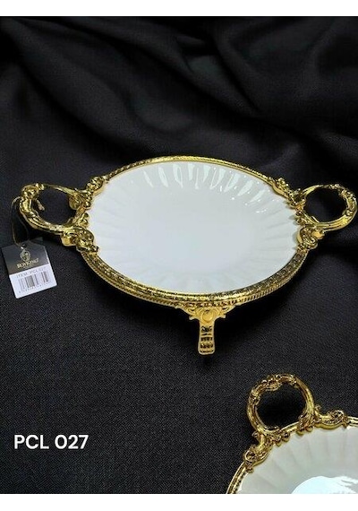 Royking Elegance Yuvarlak Sunum Tabak Gold 36cm Pcl 027