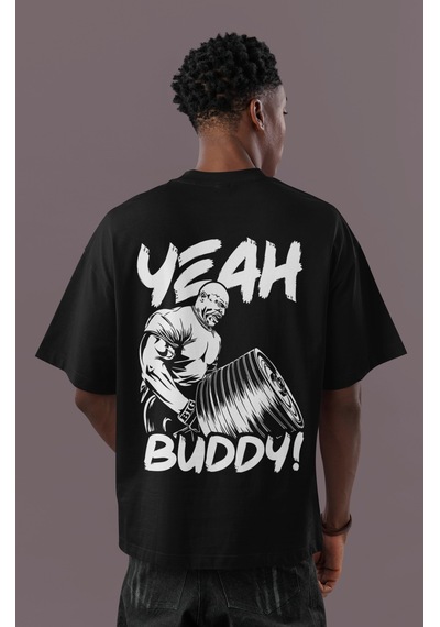 Ronnie Coleman Yeah Buddy Sırt Baskılı Unisex Oversize Bodybuil Siyah