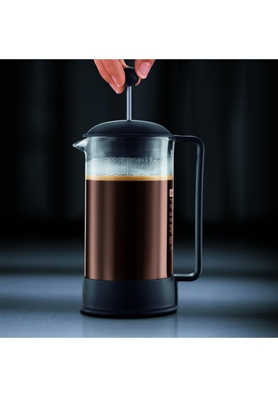 Brazıl Kahve Demleme Aparatı French Press Sistemi, Sabit Paslanmaz Çelik Filtre, 0,35 Litre Siyah Diğer
