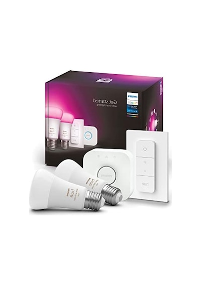 Philips Hue Akıllı Aydınlatma Led Ampul Başlangıç Kiti, 2'li E27 Ampul , Köprü Ve Dimmer Set, Beyaz Ve Renkli 10c