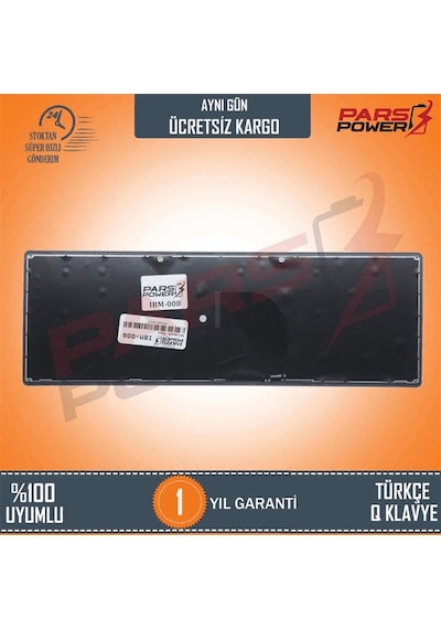 Lenovo Uyumlu P500, Z500, Z500A, Z500G, Z500T Notebook Klavye (Siyah TR) (Pars Power) Gümüş Çerçeve - Siyah 178035