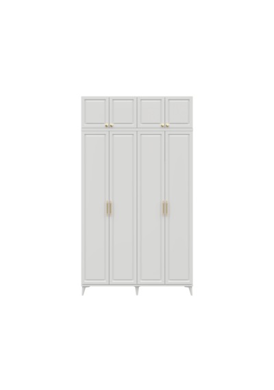 Guneystore Milas Gold 4 Kapaklı %100 Mdf Ayaklı Yüklüklü Gardırop