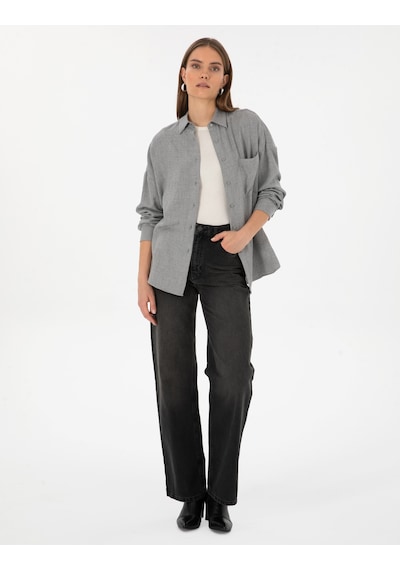 Pierre Cardin Kadın Gömlek Desenli 50313653-vr024 Gri