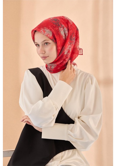 Silk Home Soft Eşarp 73095-20 Kırmızı, Gri, Koyu Vizon