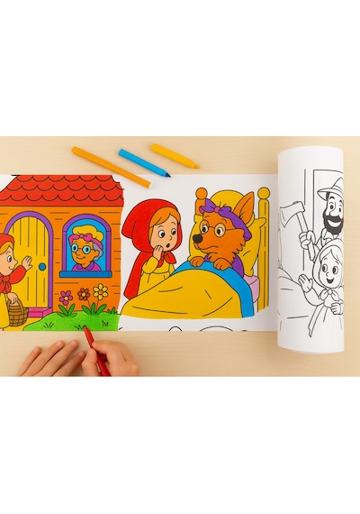 Kırmızı Başlıklı Kız Masal Temalı Boyama Rulosu 30 Cm X 3m Çocuklar Için Eğitici Ve Eğlenceli Aktivite