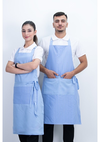 Çift Taraflı Ayarlanabilir Düğmeli Arkadan Bağcıklı Önlük Mint