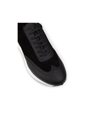 Deery Hakiki Süet Siyah Erkek Sneaker Ayakkabı - 00750Msyhe07 Siyah