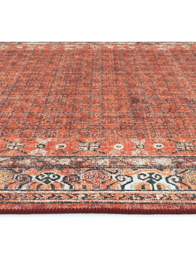 Cool Halı Private Xw Kiremit Vintage Eskitme Şönil İnce Makinada Yıkanabilir Salon Halısı