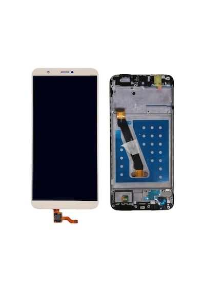 Te Huawei P Smart Uyumlu Çıtalı Hk Lcd Ekran Dokunmatik Gold