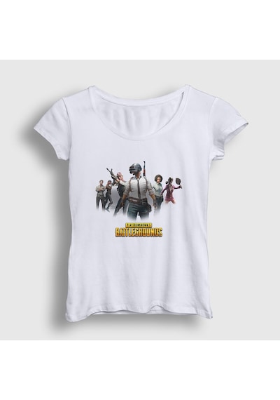 Presmono Kadın Team Pubg T-shirt Beyaz