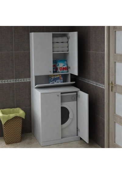 Çamaşır Makinesi Dolabı Poyraz Beyaz
