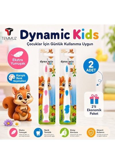 Dynamic Kids Ekstra Soft Çocuk Diş Fırçası 2 Adet