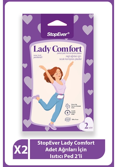 Lady Comfort Regl Ağrılarına Karş Isıtıcı Ped 2 Li Paket 2 X 2
