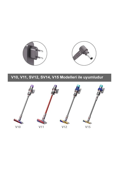 Dyson V10,v11 ,v12, V15 Uyumlu Elektrikli Süpürge Şarj Adaptörü - 1 Adet 1 Adet