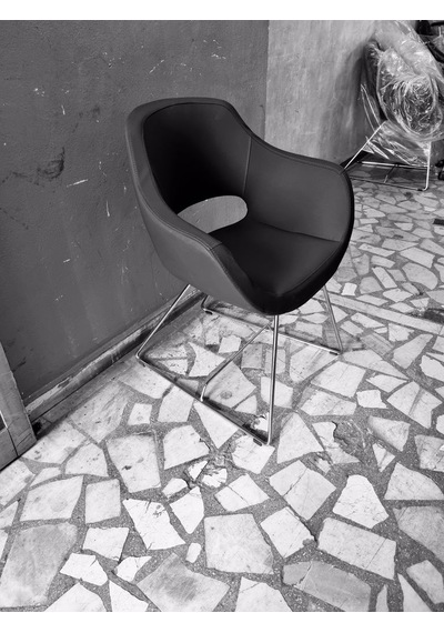 Bintaşmobilya Viva Antrasit Gri Deri Rahat Ofis Bekleme Sandalye Modeli