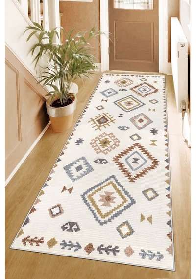 West Home Makinede Yıkanabilir Kaymaz Taban Leke Tutmaz Modern Kesme Yolluk Mutfak Yolluk Halı Yolluk Wh 541 Multy Yolluk