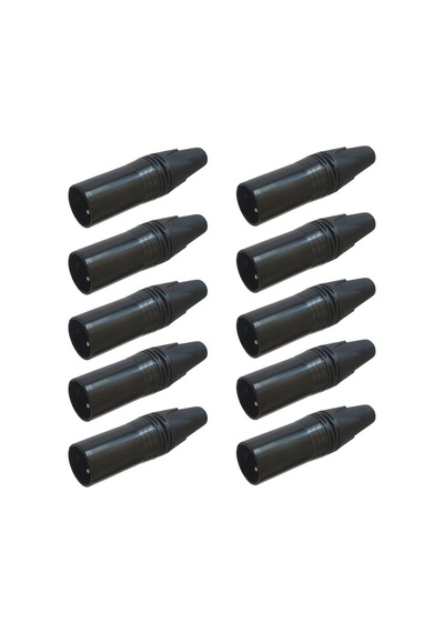 Losen La1032-2 Xlr 3-pin Erkek Siyah Konnektör 10 Lu Paket