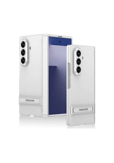 Galaxy Uyumlu Z Fold 7 Kılıf Pazarplus Kıpta Standlı Kılıf Gümüş