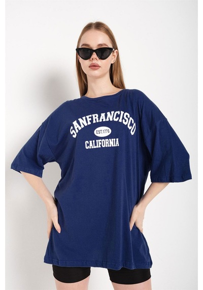 Medinenur San Francisco Baskılı Unisex Tshirt Lacivert