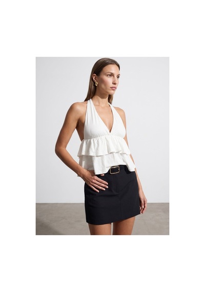 Dilvin 33017 Lyocell Halter Top-ekru-16460