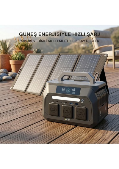 512wh 1600w Max. Lifepo4 Taşınabilir Güç Kaynağı Dahili Fener Ve Kablo Seti +4000 Döngü%99.99 Bms Çoklu Çıkı