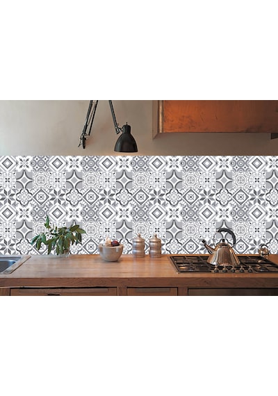 Kendinden Yapışkanlı Fayans Kaplama Pvc Karo Geometri 019 Desen 60x120 Cm 1 Adet 0,72 M2