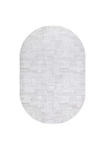 Alya Modern Tasarım Makine Oval Halı 20440 Kemik Kemik-krem