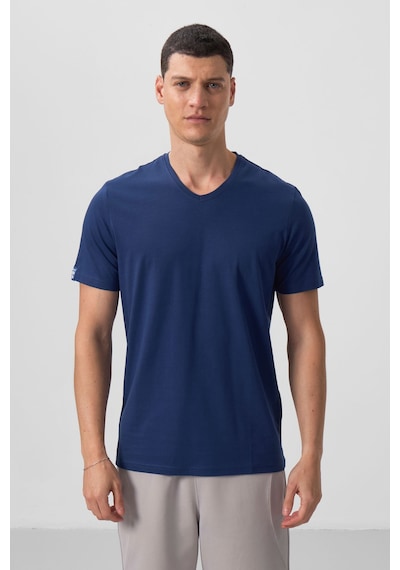 Tommy Life İndigo Basic Kısa Kol Standart Kalıp V Yaka Erkek T-shirt - 87912 Indıgo