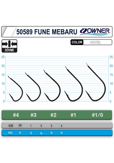 Owner 50589 Fune Mebaru Beyaz Ince Kısapala Iğne