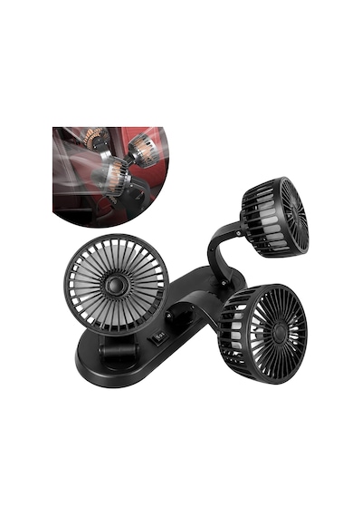Nekuba Fan10 Mini Araç Vantilatörü, 12 Volt Dc, Çakmaklık Bağlantılı, Plastik, Araç Numaratörlü 3 Lü Set