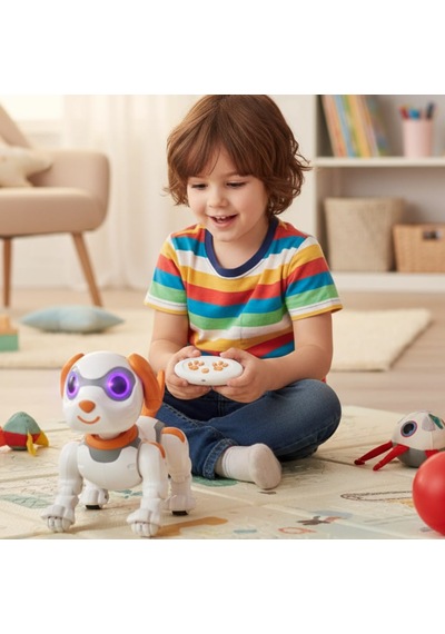 Programlanabilir Robot Köpek: Kumandalı 8 Fonksiyonlu Sesli Işıklı Hareketli Eğlence Arkadaşı