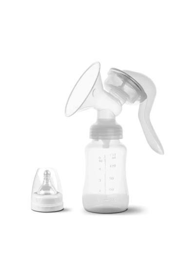 Bpa İçermez Manuel Anne Sütü Pompası Biberon Başlıklı Ergonomik Beyaz