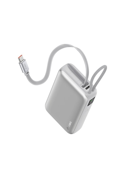 Ttec Recharger Pro Lcd 10.000mah Pd 35w Usb-c Makaralı Kablolu Taşınabilir Hızlı Şarj Aleti / Powerbank 2bb276 Gri