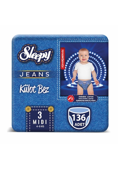 Sleepy Jeans Külot Bez 3 Numara Midi 4’lü Jumbo 136 Adet