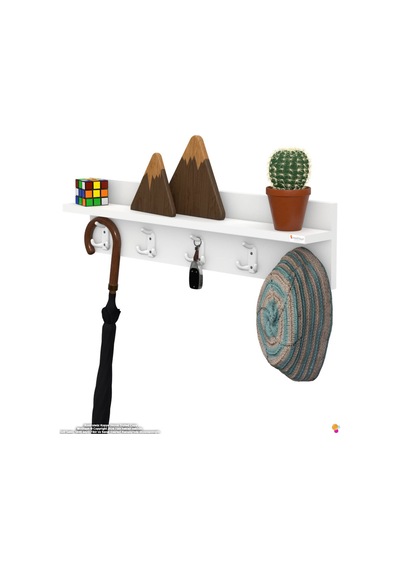 Kedi 15 Kancalı Hol Askısı 3'lü Set 66,4x19 Cm - Şık Tasarım, Çok Amaçlı Düzenleyici Ve Yer Tasarrufu Beyaz