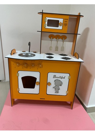 Turuncu Ahşap Mutfak 80X60