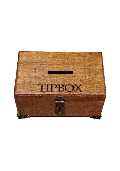 Mini Ahşap Bahşiş Kutusu Tip Box 15x10x10 Cm Kahverengi