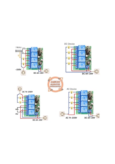 Dc 6-30v Rf Kablosuz Uzaktan Kumanda 4 Kanal 10a 433 Mhz 500m Alı