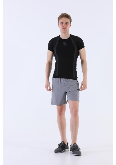 Maraton Active Slimfit Erkek Bisiklet Yaka Kısa Kol Koşu Siyah T-Shirt 821070-Siyah
