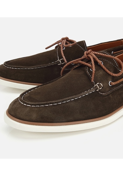 Hotiç Erkek Süet Deri Haki Bağcık Detaylı Günlük Loafer 02ayh322730a880 02ayh322730a880