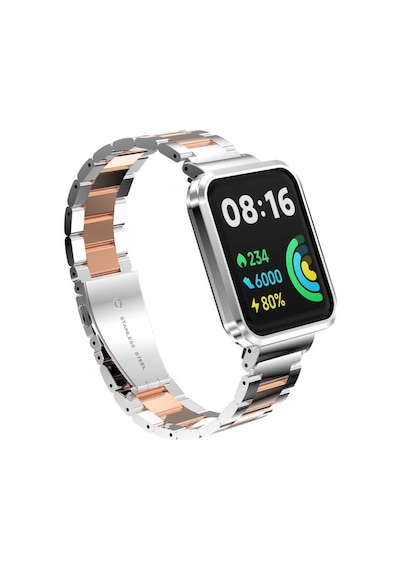 Xiaomi Redmi Watch 2 Lite Uyumlu Krd-60 Metal Zore Kordon-gümüş-rosegold